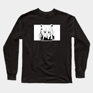 Anime Manga Neko Cat Girl Aesthetic Kawaii Japanese Otaku Black Long Sleeve T-Shirt
